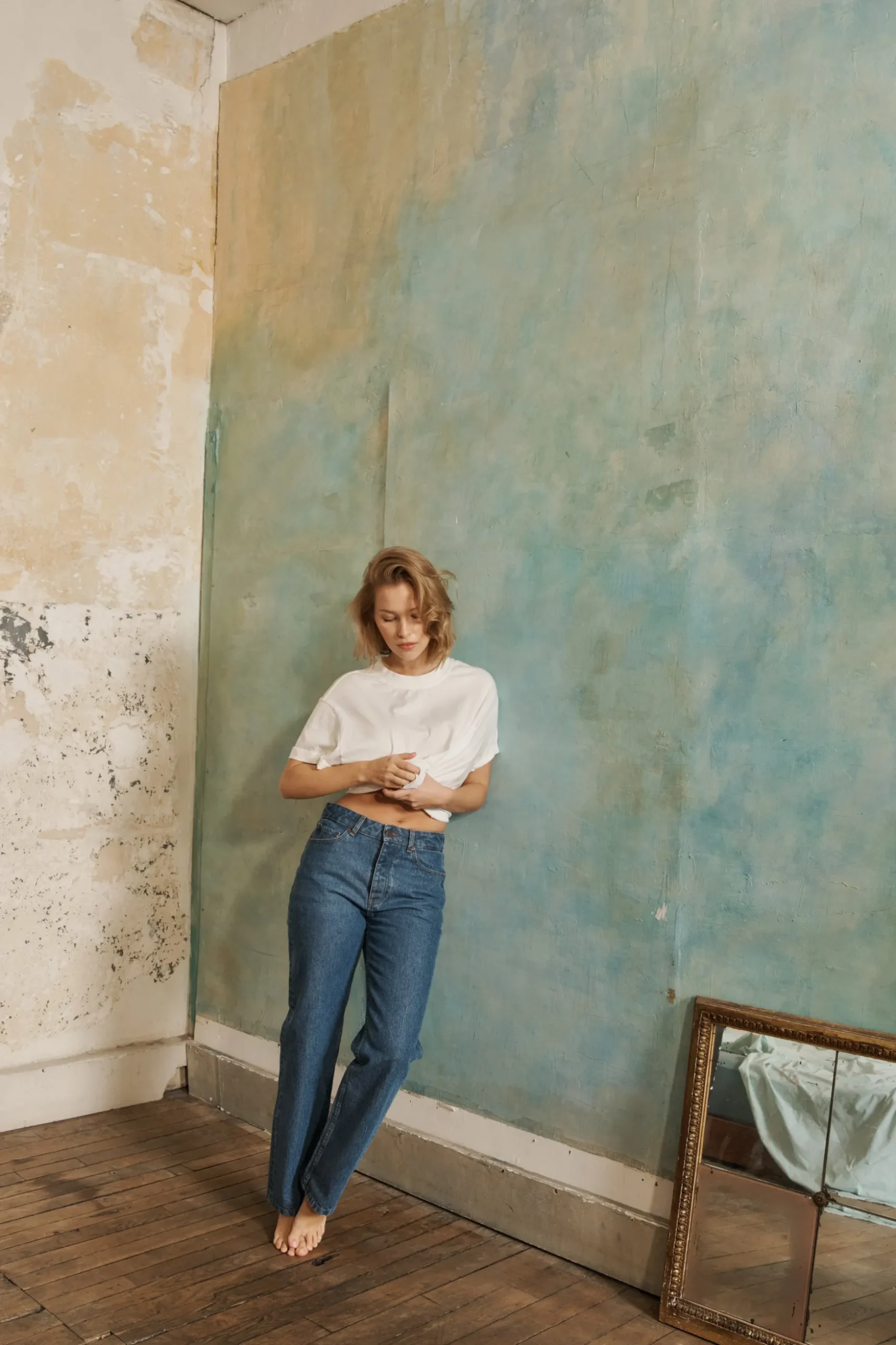 Jean droit À travers les saisons bleu medium