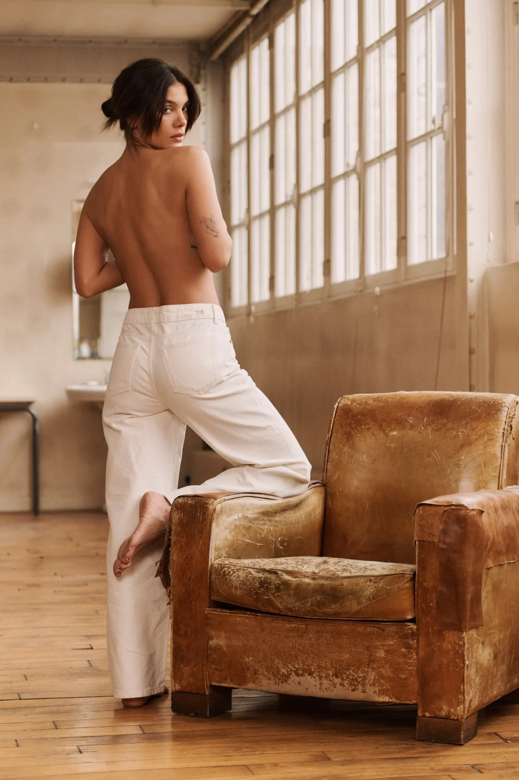 Jean loose À travers les saisons écru