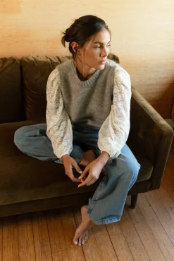 Pull sans manches Au coin du feu